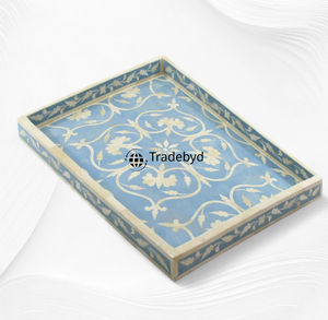Bandeja de Servicio Decorativa de Lujo con Incrustaciones de Hueso, Diseño Moderno, Calidad Premium, para Mesa de Centro, por Tradebyd - Product Image 2