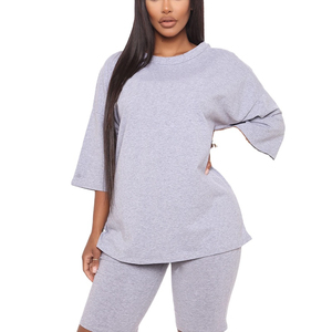 Ensemble court d'été à prix abordable pour filles, t-shirts et shorts oversize pour femmes, ensemble court jumeau de qualité supérieure, le plus vendu, OEM - Product Image 6