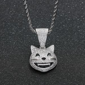 จี้เพชรฝังแบบไมโครอินเลย์รูปแมวน่ารัก จี้การ์ตูนสัตว์น่ารัก สร้อยคอจี้สไตล์ฮิปฮอป - Product Image 3
