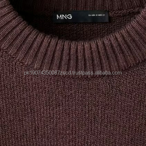 Wholesale <b>Men's</b> Acrylic Blend Plane Knit Sweater O-Neck Long Sleeve Pullover <b>Jumper</b> Charcoal <b>Brown</b> Quick Dry Breathable Winter - Product Image 6