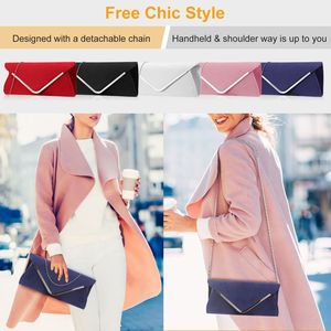 Bolso de mano suave para mujer, cartera tipo sobre para fiestas, bodas, citas - Cartera de noche portátil y delgada para eventos nupciales - Product Image 3