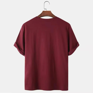 เสื้อยืดผู้ชายดีไซน์ล่าสุด ทรงหลวม สีดำ สำหรับงานพิมพ์ คอกลม แขนสั้น น้ำหนัก 300 กรัม สไตล์ลำลอง ผ้าซักแล้ว - Product Image 2