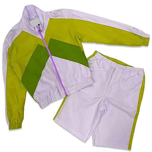 Conjunto Deportivo de 2 Piezas de Primera Calidad, Chaqueta Cortavientos con Bloques de Color y Pantalones Cortos de Nailon para Hombre, Ropa Deportiva para Exteriores - Product Image 3