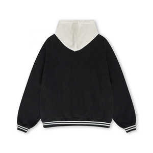 Customizable Heavyweight Cotton Pullover Hoodies for Men No <b>Strings</b> Attached Plain <b>Black</b> Cut Sew High Quality Digital for Winter - Product Image 3