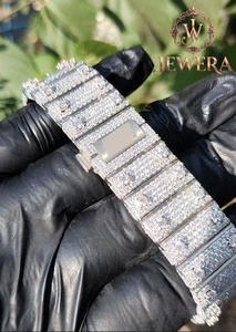 Luxury Hip Hop Iced Out Moissanite Diamond Stainless Steel Analog Glass Watch Mechanical Movement Men's Fashion Gift Giving - Product Image 5