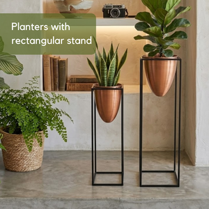 Jardinière de sol légère en fonte écologique style Art Déco, avec revêtement poudré, pour intérieur, extérieur, jardin, maison, balcon, salon - Product Image 5