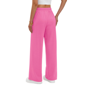 Pantalon de jogging pour femme 100% Coton Hiver Écologique Rétro Taille Haute Coupe Ample Jambe Large en Molleton Doux - Product Image 3