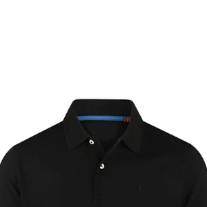 Polo Personalizado de Manga Corta para Hombre, Color Negro, Algodón Piqué, Corte Regular Informal, Cierre de Botones, Diseño Sólido - Product Image 3
