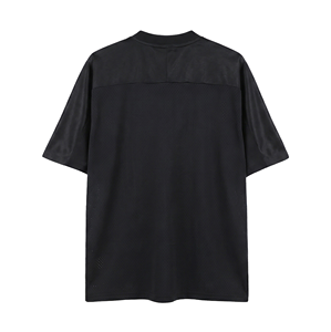 เสื้อยืดคอกว้างแขนสั้นผู้ชาย สีกรมท่า ผ้าถักโพลีเอสเตอร์ ระบายอากาศได้ดี เป็นมิตรกับสิ่งแวดล้อม แห้งเร็ว น้ำหนัก 220 กรัม สไตล์ลำลอง ทรงโอเวอร์ไซส์ ผ้าตาข่าย - Product Image 6