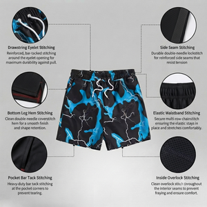Pantalones Cortos Estampados Personalizados para Hombre, Cintura Elástica Cómoda, Ropa de Playa Informal, Tejido Transpirable de Secado Rápido - Product Image 4