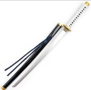 ดาบคาตานะญี่ปุ่นแบบซึบา พร้อมซายะสีดำและทัชคาอิโตะสีขาว - Product Image 5