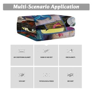 Coperta in pile di flanella con motivo Gufo Lunare, morbida, calda e soffice, per gli amanti dei gufi, realizzata in materiale effetto pelliccia - Product Image 4