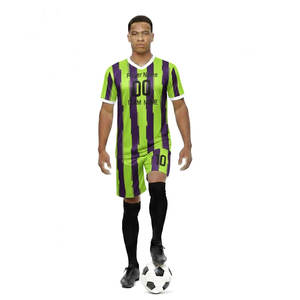 Conjunto de Camiseta de Fútbol Personalizable y Transpirable con Combinación de Colores, 100% Poliéster, Mangas Cortas, Tallas Unisex para Adultos - Product Image 1