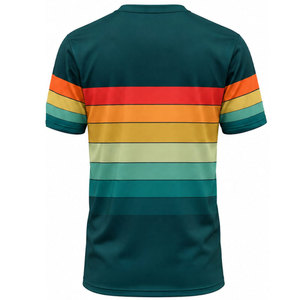Fishing Is My Favorite Season Men's Sublimation Print Quick Dry <b>T</b>-<b>Shirt</b> Outdoor Wear Teal <b>Rainbow</b> Design - Product Image 3