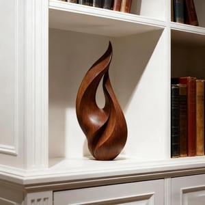 Art abstrait en bois sculpté à la main, élégant centre de table pour la maison, décoration en bois haut de gamme, accessoire de maison de boutique, objet de collection en bois - Product Image 2