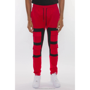 Pantalon de jogging pour homme noir et vert fluo, taille élastique avec cordon de serrage, plusieurs poches, style décontracté, collection automne - Product Image 5