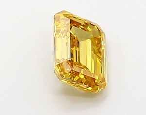 Fournisseur B2B de diamants de laboratoire de qualité supérieure, couleur émeraude jaune orangé intense, 0,99 carat, clarté VS1, polissage excellent, pour la revente de bijoux. - Product Image 4