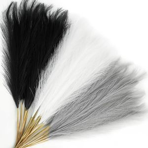 30 Pezzi di Erba della Pampa Artificiale Nera, 55 cm di Altezza, Steli Corti e Soffici, Erba della Pampa Colorata per Composizioni Floreali - Product Image 1