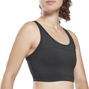 Sujetador deportivo acolchado transpirable para mujer con diseño de logo personalizado, soporte medio, espalda cruzada, 100% nailon, tipo top de yoga - Product Image 5