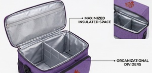 กระเป๋าเก็บความเย็นแบบพรีเมียมสำหรับปิ้งย่าง ป้องกันไฟไหม้ พร้อมช่องเก็บของหลายช่อง สายสะพายไหล่ สำหรับจัดเก็บอาหารร้อนและเย็น - Product Image 3