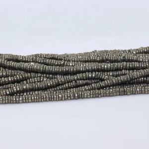 Perles Heishi en pyrite AAA 6-6,5 mm, 16 pouces, forme de pneu lisse, pour la fabrication de bijoux - Product Image 1