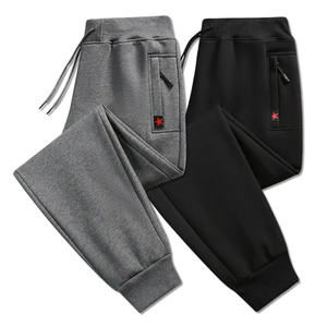 OEM de pantalons de survêtement en coton pour hommes, pantalons droits grande taille, pantalons décontractés pour hommes, automne et hiver, avec doublure en velours, épais - Product Image 4