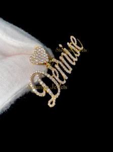 Collar de Oro Sólido de 10K con Colgante Personalizado con Inicial, Letra, Nombre, Corazón, Moissanita, Diamante, Joyería Fina, Regalo de San Valentín, Joyería de Moda - Product Image 5