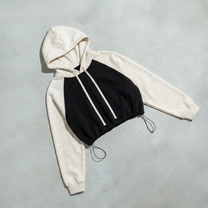 Women's Cropped <b>Drop</b> Shoulder Hoodie Oversized Pullover with Soft Cotton Blend Fleece Fabric for Casual Streetwear Style - Product Image 5