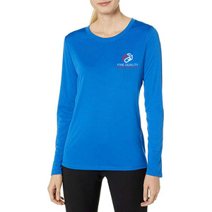 T-shirt dégradé à manches longues pour femme, coupe ajustée, en coton, style streetwear décontracté, avec logo personnalisé, haute qualité, pour le sport - Product Image 1