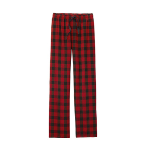 Men's Lightweight Nonwoven Canvas Casual Flannel Plaid <b>Pajama</b> Pants Customizable 100% Cotton Breathable Eco-Friendly Drawstring - Product Image 1