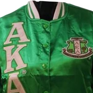 Green Satin <b>Jacket</b> Women Varsity Style Bomber <b>Jacket</b> Fashion Casual Outerwear Button Front Streetwear Apparel Stylish Wholesale - Product Image 4