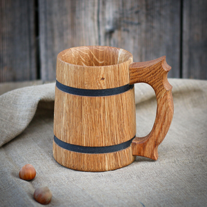 Jarra de Cerveza de Madera con Logotipo Personalizado y Revestimiento de Acero Inoxidable |   Jarra de Cerveza de Madera Reutilizable para Regalos Promocionales - Product Image 1