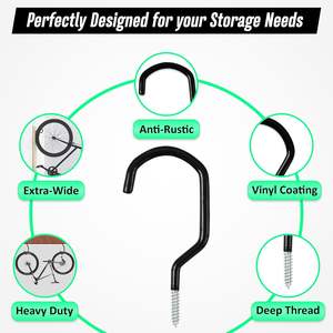 Gancho de Pared/Techo para Bicicletas de Alta Resistencia con Recubrimiento de PVC, Personalizado de Fábrica, Certificado ISO 9001, Gancho para Almacenamiento de Bicicletas - Product Image 5