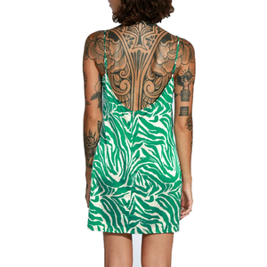 New AKA Green & White Contrast Women's Fashionable Sexy Printed Strappy Waist Cinched Mini <b>Dress</b> Summer Bodycon Party Beach Wear - Product Image 4