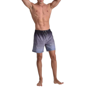 Shorts de bain pour hommes à séchage rapide, dégradé, légers, pour la plage, en polyester, avec taille élastique et cordon de serrage - Product Image 5