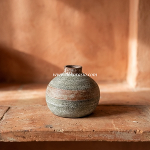 Jarrón de Cerámica Rústico Color Gris Mate Rojizo, Maceta Esférica para Mesa, Exportador Mayorista - Product Image 4