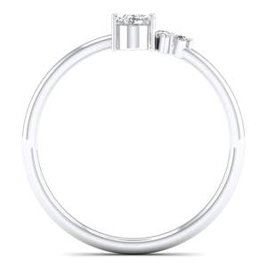 แหวนหมั้น REYES เงินแท้ 925 ประดับเพชรโมอิสซาไนต์ VVS พร้อมชุบทอง 10K 14K 18K ของขวัญแต่งงานสำหรับผู้หญิง เครื่องประดับชั้นดี - Product Image 4