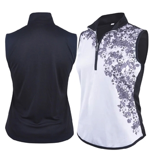 Gilet polo sans manches à fleurs pour femme, séchage rapide, tricoté, vêtements de sport décontractés, tenue de golf - Product Image 2
