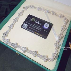 Collar de Lujo con Eslabones Cubanos y Mariposa de Moissanita VVS, Cadena de Plata de Ley 925 Bañada en Oro, Joyería Hip Hop Iced de Alta Gama - Product Image 3