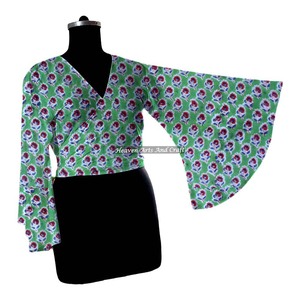 Top corto tipo pareo para bikini, el más popular entre las mujeres, con cuello en V profundo y lazo, blusa informal de algodón, top para fiestas, ropa de verano. - Product Image 6