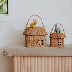 Sacs en rotin écologiques pour bébé, nouveau-né, adorable panier pour tout-petit, panier de rangement en forme de maison - Product Image 4