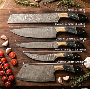Steel Craft International Hand Forged 5-Piece Damascus Steel Chef <b>Knife</b> <b>Set</b> Best for kitchen & FOR GIFTS - Product Image 2