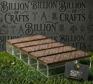 Élégant Contenant Alimentaire Rectangulaire en Bois pour l'Aïd Moubarak avec Incrustation Artistique pour Chocolats, Bonbons, Dattes et Fruits Secs Premium - Product Image 2