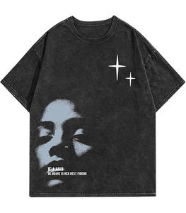 เสื้อยืดพิมพ์ลายด้านหลัง ผ้าฝ้าย 100% ระบายอากาศได้ดี ทรงหลวม ออกแบบมาเพื่อโดดเด่นทุกมุมมอง - Product Image 1