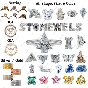 แหวนหมั้นเพชรเม็ดเดี่ยวสุดหรูแบบสลักลาย Stonewels ทำจากทองคำแท้ ประดับเพชรทรงกลมที่เพาะเลี้ยงในห้องปฏิบัติการ พร้อมใบรับรองการฝังแบบ Prong Set - Product Image 6