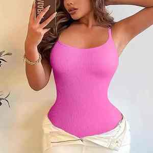 บอดี้สูทผู้หญิงคุณภาพสูงแบบใหม่ กระชับสัดส่วน ไร้แขน คอวี ทรงเข้ารูป สำหรับฤดูร้อน - Product Image 6