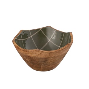 Bol tendance pour la maison hôtel Restaurant ustensiles de cuisine vaisselle de couleur marron bois naturel fini vaisselle en forme de balle service - Product Image 1