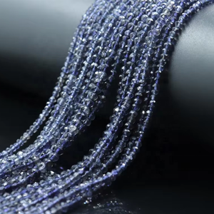 Excelente FORMA DE Rondelle facetada 4mm Iolite Beads Piedra preciosa natural para la fabricación de joyas - Product Image 1