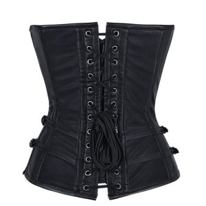 Corsé Gótico de Cuero PU para Mujer con Cierre de Cremallera, Impermeable, Cuello en V, Color Sólido, Prenda Exterior Informal con Bolsillos - Product Image 6