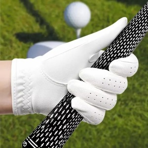 Gants de golf pour homme en cuir de chèvre blanc respirant de haute qualité, main droite, taille S, à enfiler, logo personnalisable pour le sport - Product Image 5